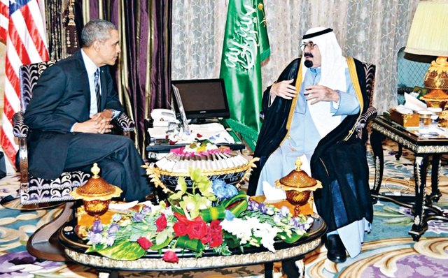 "خادم الحرمين يناقش والرئيس الأميركي الملفات الإقليمية\tواس"
