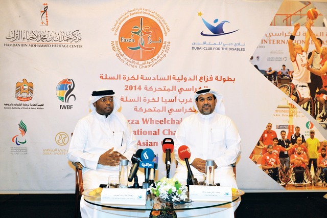 "بالرقاد والسويدي أثناء المؤتمر الصحافي تصوير خالد نوفل"