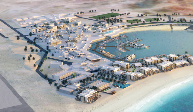 "المخطط التصميمي لمشروع جزيرة صير بونعير البيان"