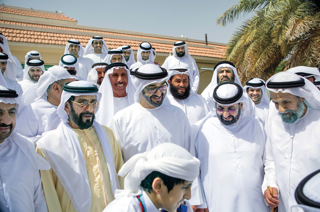 "..ولدى استقبال سموه بحضور طحنون بن محمد"