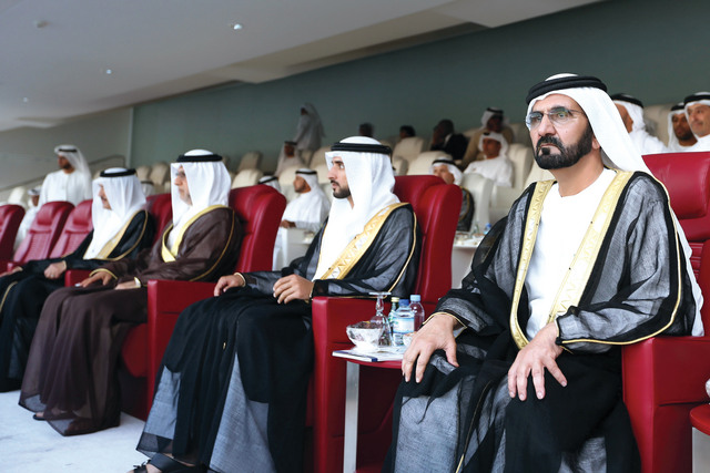 "محمد بن راشد يتابع نهائي كأس رئيس الدولة بحضور حمدان بن محمد"