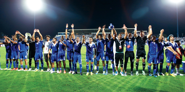"خلال مباراة نهائي  دوري أبطال الخليج بين النصر وصحم العماني في دبي\t  تصوير ــ  سالم خميس"