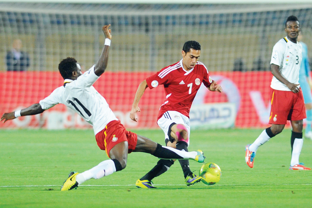 "جانب من مباراة مصر وغانا في تصفيات مونديال البرازيل 2014\t البيان"