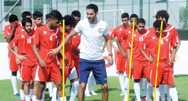 "من تدريبات سابقة لمنتخب الشباب البيان"