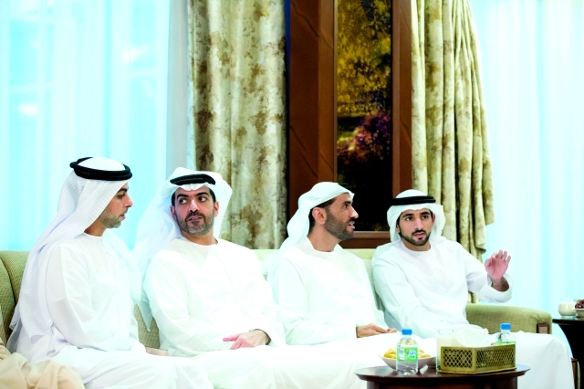 "حمدان بن محمد ونهيان وحامد وعمر بن زايد"
