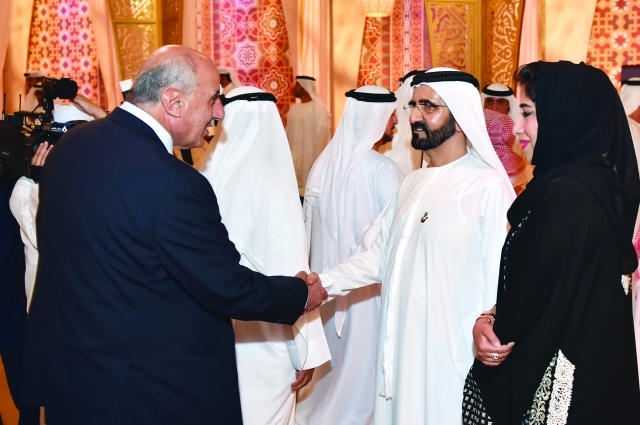 "محمد بن راشد آل مكتوم نائب رئيس الدولة رئيس مجلس الوزراء حاكم دبي   يستقبل الإعلاميين في قصر زعبيل   تصوير محمد هشام"