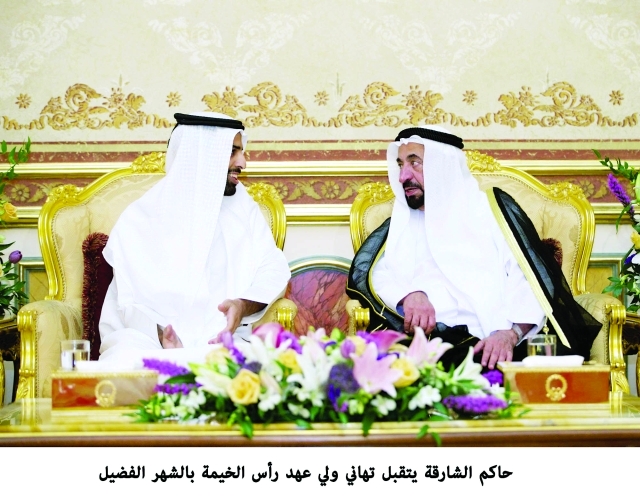 "سلطان القاسمي يتقبل تهاني محمد بن سعود"