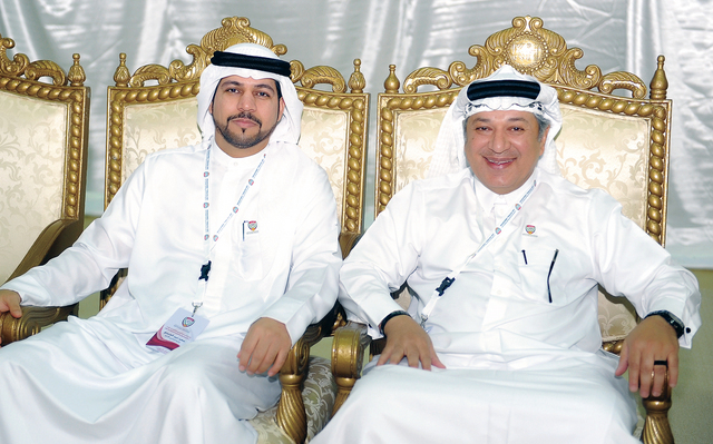 "محمد مطر وسعيد الطنيجي خلال حفل الاستقبال"