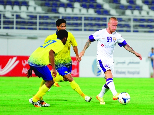 "جانب من المباراة بين العين والنصر السعودي المصدر"