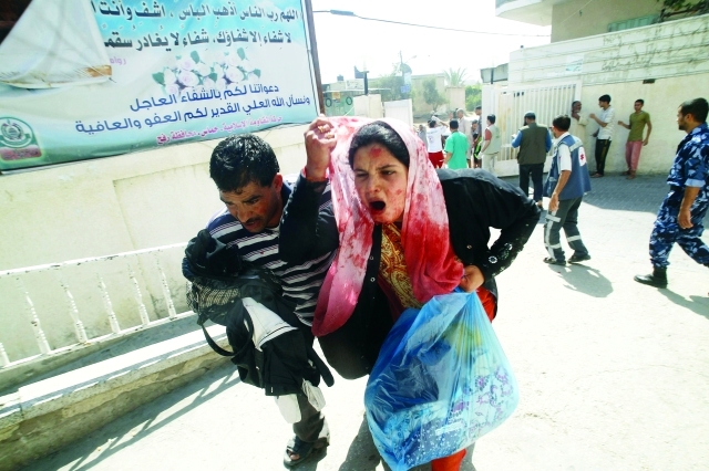 "فلسطينية جريحة في قصف الاحتلال على غزة \t أ.ف.ب"