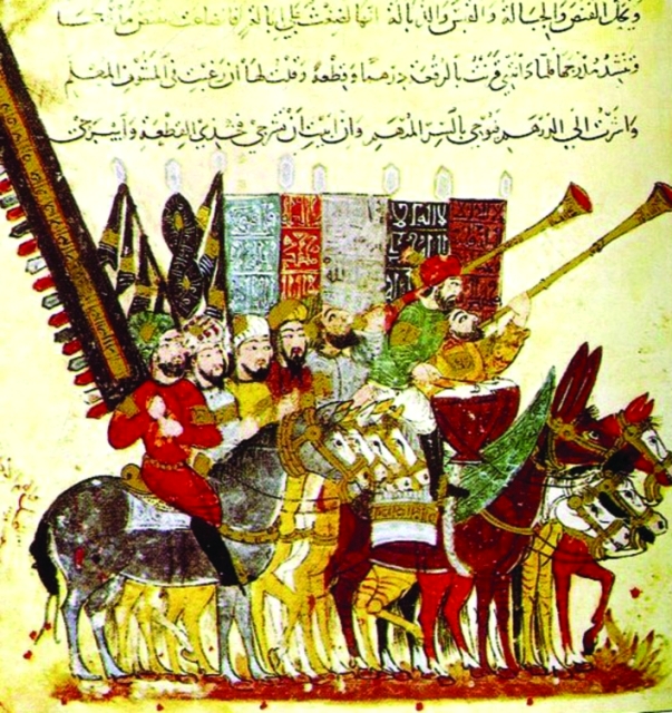 "مقامات الحريري 1237م - الفرسان في العيد في برقعيد-  دار الكتب القومية بباريس"