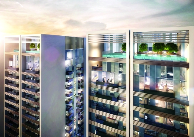 "تصور هندسي جديد لمشروع مون رزو في «دبيوتك» البيان"