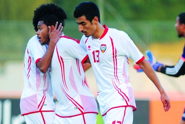 "فرحة لاعبي المنتخب بالهدفين البيان"