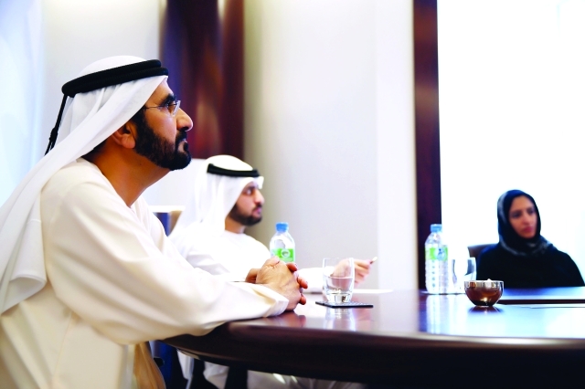 "نائب رئيس الدولة خلال إطلاق المركز بحضور مكتوم بن محمد ونجلاء العور"