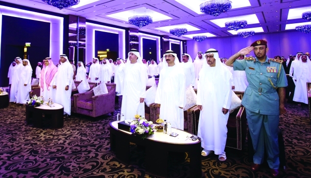 "المري وأحمدبن سليم وسعيد الطاير وأحمد محبوب وحمد سوقات خلال السلام الوطني \t\tتصوير:  زافيير ويلسون"