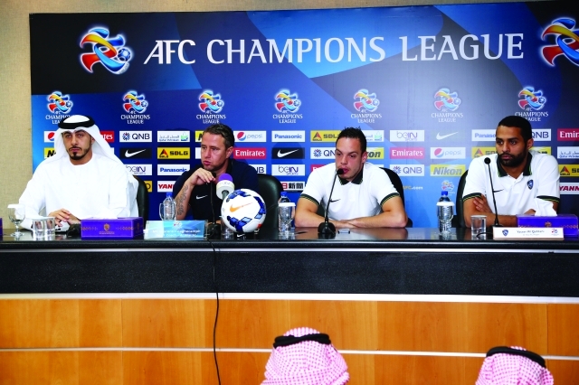 "جانب من المؤتمر الصحافي لمدرب نادي الهلال السعودي \t\tالبيان"