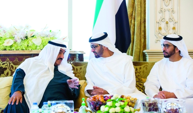 "سموه خلال لقاء ناصر الصباح بحضور حمدان بن زايد"