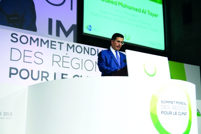 "سعيد الطاير متحدثاً عن إنجازات دبي المستدامة"