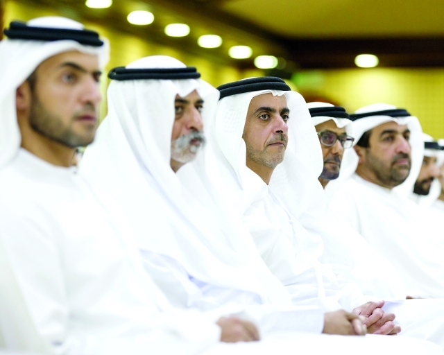 "سيف بن زايد ونهيان بن مبارك وأحمد بن فهد ونهيان بن سيف بن محمد آل نهيان"