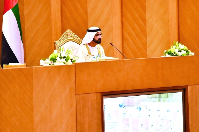 "محمد بن راشد يلقي كلمة رئيس الدولة تصوير سيف محمد وخليفة اليوسف"