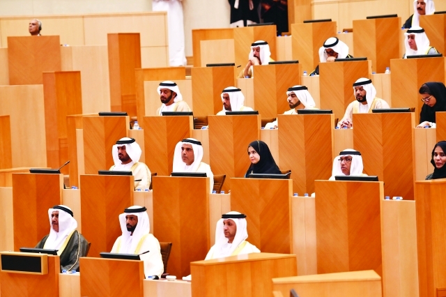 "أعضاء المجلس الوطني خلال أعمال الافتتاح"