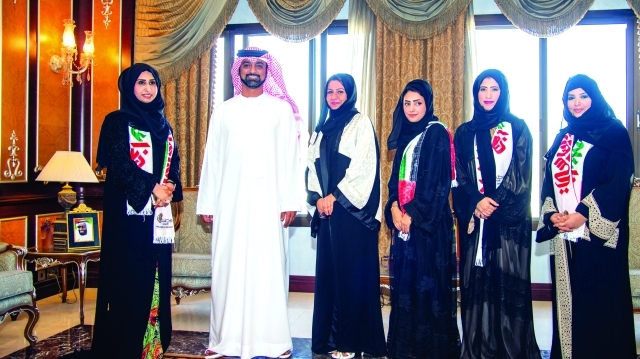 "عمار النعيمي خلال استقباله الوفد"