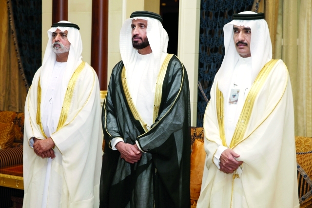 "نهيان بن مبارك وأحمد جمعة الزعابي ومحمد الشيباني"