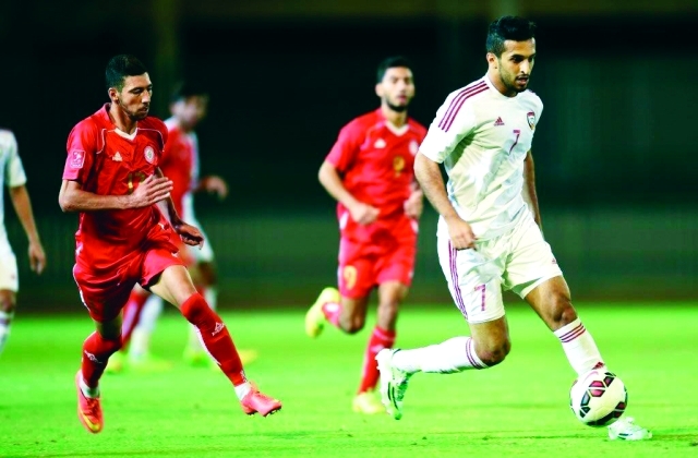"من مباراة الأبيض الودية مع لبنان \t البيان"