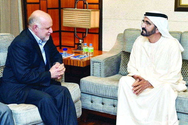 "محمد بن راشد متحدثاً إلى بيجين زنكنه"