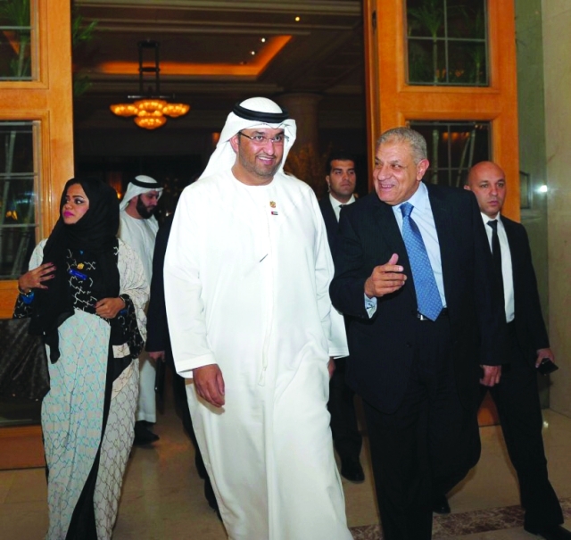 "المهندس إبراهيم محلب والدكتور سلطان الجابر ومنى بوسمرة"