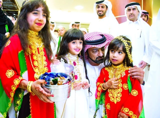 "عمار النعيمي خلال مشاركته احتفالات جامعة عجمان في اليوم الوطني"