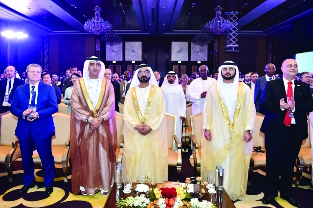 "محمد بن راشد في افتتاح مؤتمر الجمعية الدولية لأعضاء النيابة بحضور مكتوم بن محمد وعصام الحميدان ــ تصوير : سيف محمد"