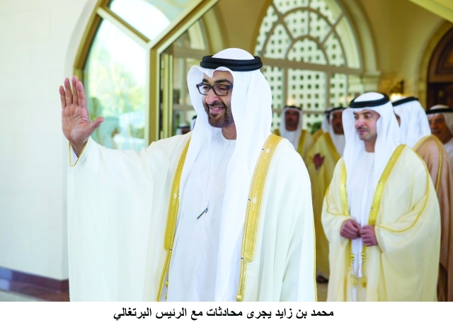 "ولي عهد أبوظبي والرئيس البرتغالي يبحثان التعاون"