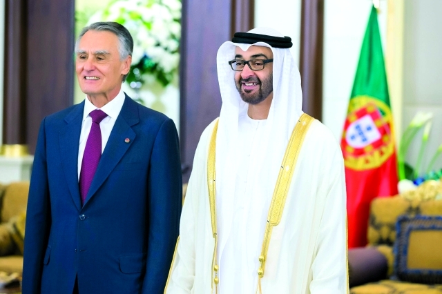 "محمد بن زايد مستقبلا رئيس البرتغال"