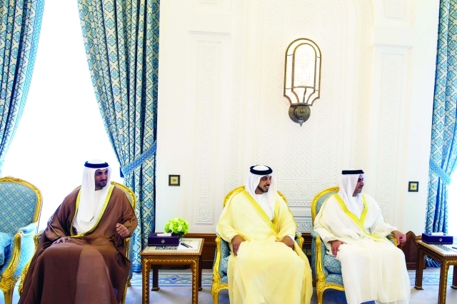 "سيف ومنصور بن زايد ومحمد المزروعي"