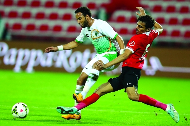 "الإمارات تغلب على الأهلي حامل اللقب في ملعبه تصوير ـ سالم خميس"