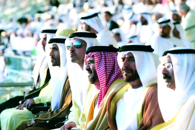 "سيف وسرور بن محمد وهزاع ونهيان وحامد بن زايد ومحمد المر"