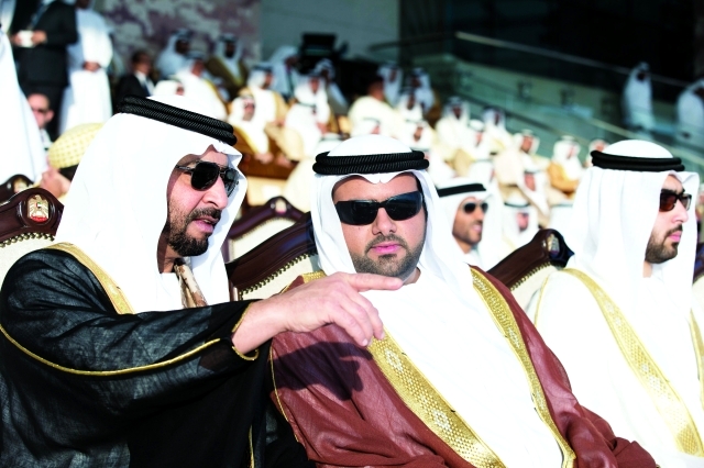 "محمد بن حمد وراشد بن سعود وحمدان بن زايد"