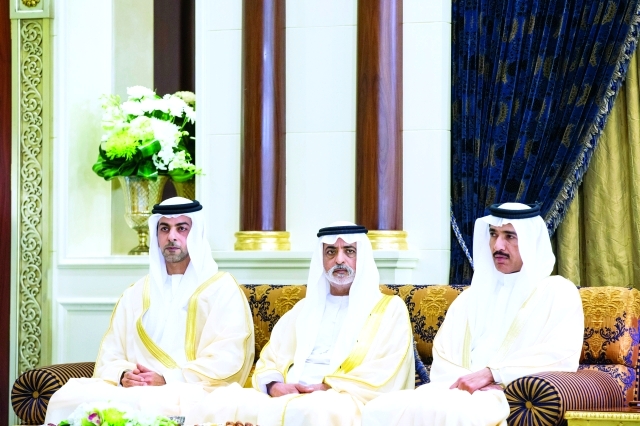 "عمر بن زايد ونهيان بن مبارك وأحمد الزعابي"