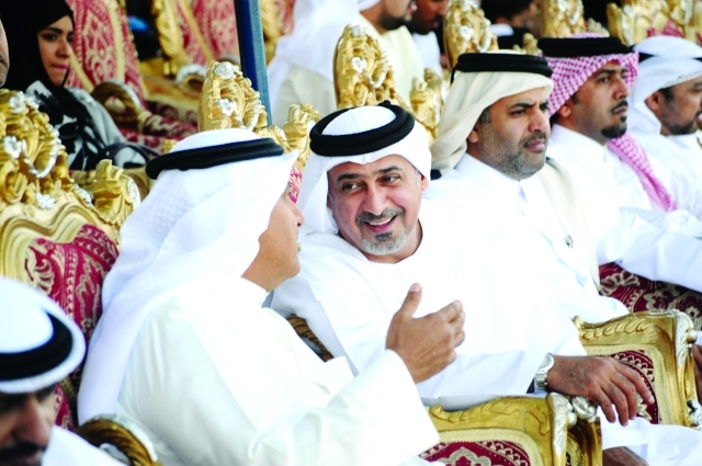 "سلطان بن خليفة خلال حضوره فعاليات الجولة الختامية للمونديال"