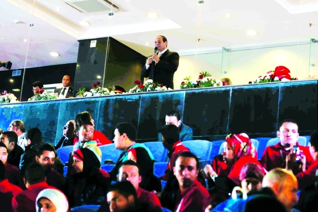 "الرئيس المصري خاطب الحضور معلناً افتتاح الحدث"