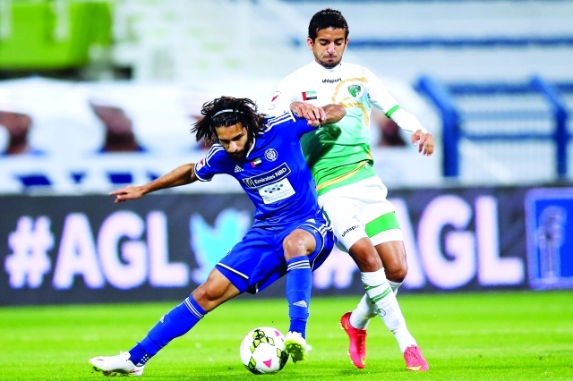 "جانب من مباراة النصر والإمارات - تصوير- سالم خميس"