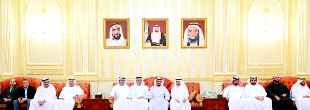 "الشرقي يتلقى تعازي حمدان وسيف بن زايد ومحمد بن خليفة بحضور عمار النعيمي ومحمد بن حمد ــ وام"