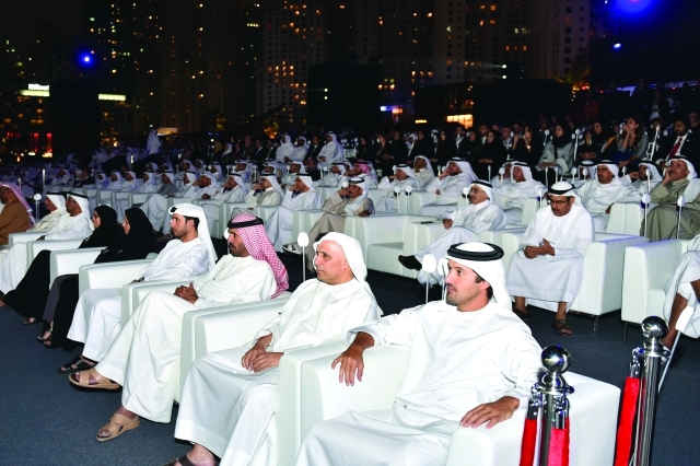 "أحمد بن سعيد وحشر بن مكتوم ومريم الرومي وميثاء الشامسي وضاحي خلفان ومطر الطاير وهلال المري وكبار الحضور"
