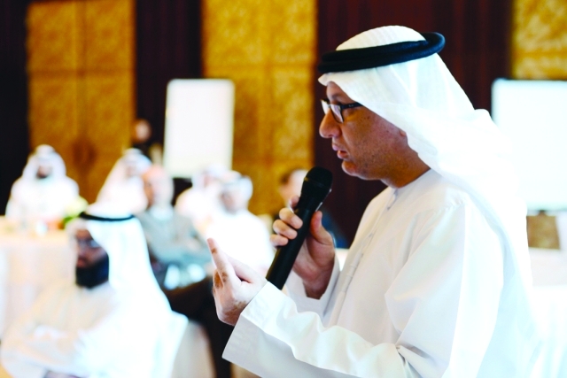 "إحدى المداخلات بورشة  «التميز المؤسسي ومناقشة التقرير التقييمي»  -  البيان"