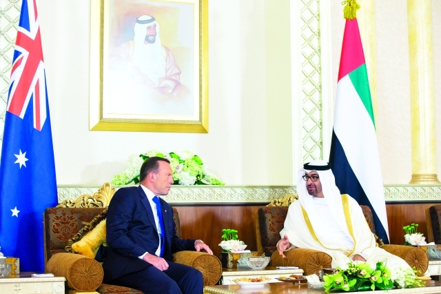 "ولي عهد أبوظبي في حديث مع توني أبوت"