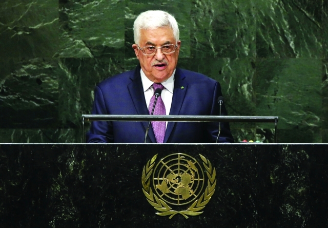 "عباس أمام الأمم المتحدة في سبتمبر الماضي ــ أ.ب"