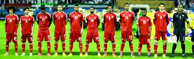 "خلال مباراة منتخب الإمارات مع منتخب عمان في كأس الخليج 22 بالرياض , نوفمبر 14 2014 - تصوير سالم خميس"