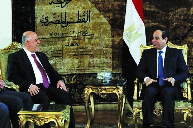 "الرئيس المصري خلال مباحثاته مع ضيفه العراقي -  البيان"
