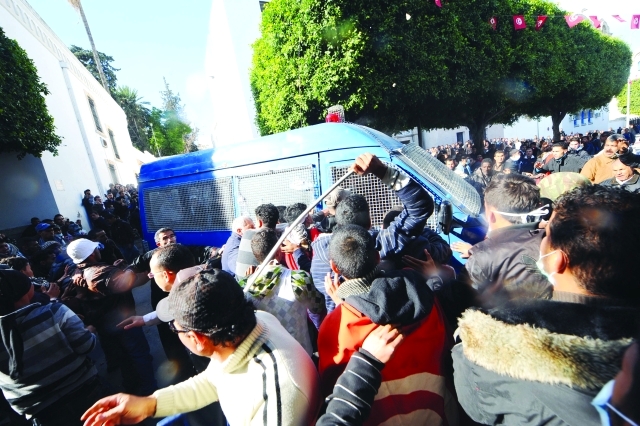 "جانب من التظاهرات في سيدي بوزيد بعد الثورة ــ أرشيفية"